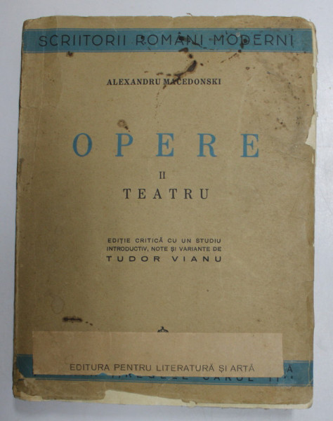 OPERE, TEATRU VOL. II de ALEXANDRU MACEDONSKI , 1939