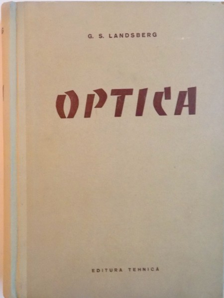OPTICA de G.S. LANDSBERG, 1958
