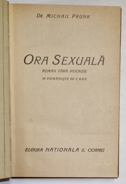 ORA SEXUALA - ROMAN FARA IPOCRIZIE de MIHAIL PRUNK