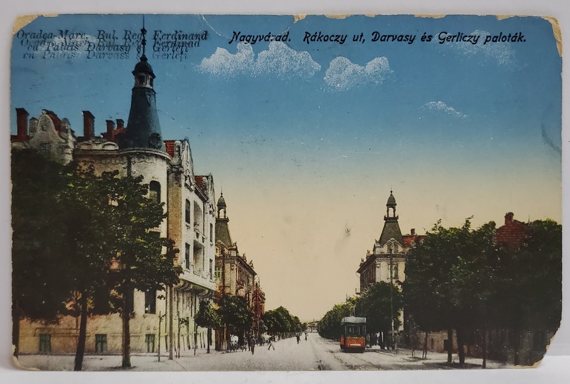 ORADEA MARE , STRADA FERDINAND , CARTE POSTALA , 1927
