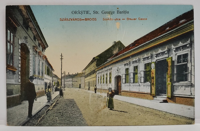 ORASTIE , STRADA GEORGE BARITIU , CARTE POSTALA , INCEPUTUL SEC. XX