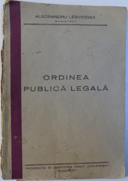 ORDINEA PUBLICA LEGALA de ALECSANDRU LESVIODAX