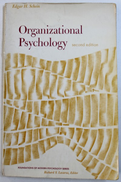 ORGANIZATIONAL PSYCHOLOGY by EDGAR H. SCHEIN ,  1970