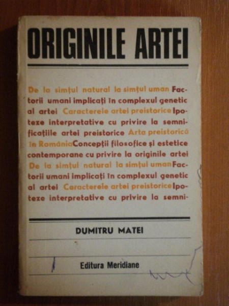 ORIGINILE ARTEI de DUMITRU MATEI , 1981