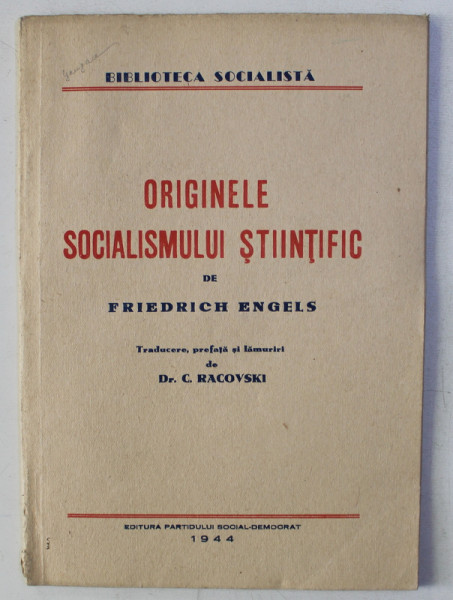 ORIGINILE SOCIALISMULUI STIINTIFIC de FRIEDRICH ENGELS , 1944