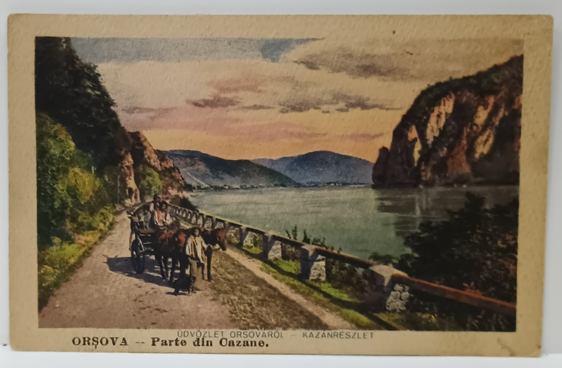 ORSOVA , DUNAREA LA CAZANE , CARTE POSTALA ILUSTRATA , 1925