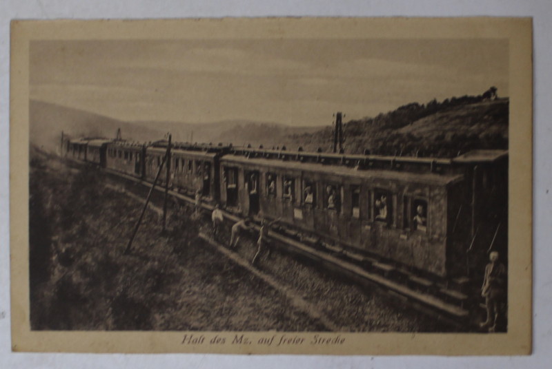 ORSOVA , TREN STATIONAND , CARTE POSTALA , INCEPUTUL SEC. XX