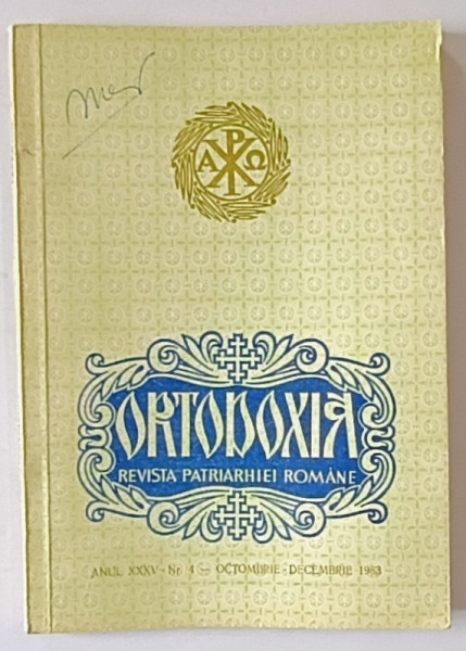 ORTODOXIA , REVISTA PATRIARHIEI ROMANE , NR. 4  , 1983