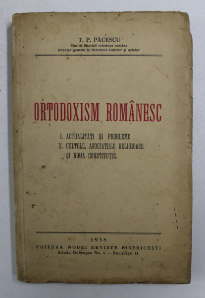 ORTODOXISM ROMANESC-T. P. PACESCU  1938