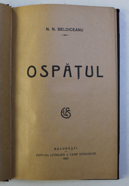 OSPATUL , NUVELE de N. N. BELDICEANU , 1921