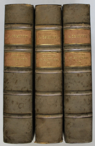 OUVRES DE ALFRED DE MUSSET , COMEDIES ET PROVERBES , TROIS VOLUMES , CCA. 1900