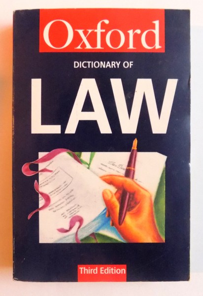 OXFORD DICTIONARY OF LAW  - THIRD EDITION by ELISABETH A. MARTIN , 1994