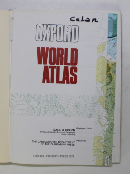 OXFORD WORLD ATLAS by  SAUL B. COHEN , 1973