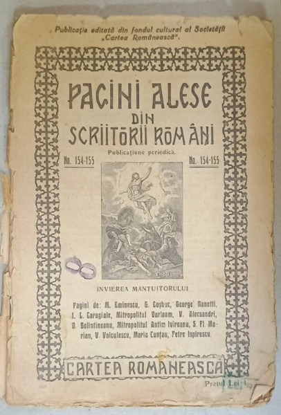 PAGINI  ALESE DIN SCRIITORII ROMANI ,  PUBLICATIUNE PERIODICA ,no. 154 -155 , INTERBELICA