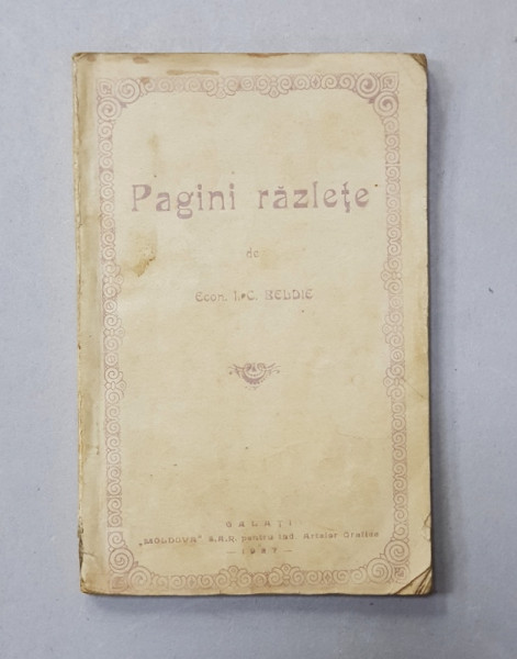 PAGINI RAZLETE de Econ. I.C. BELDIE , 1927
