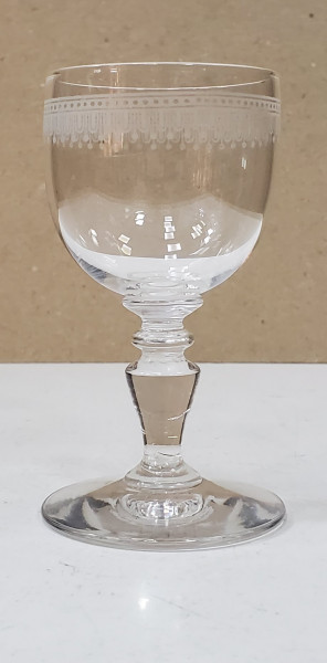 PAHAR CU PICIOR  PENTRU APERITIVE DIN CRISTAL TIP BACARAT , FRANTA , cca. 1920