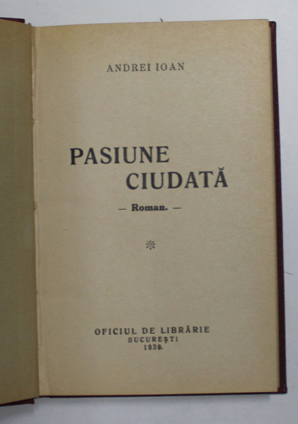 PAISUNE CIUDATA , roman de ANDREI IOAN , 1939