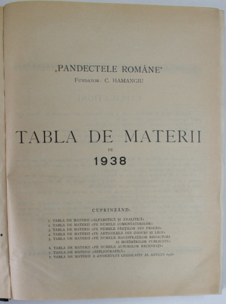 PANDECTELE ROMANE , ANUL XII , 1938