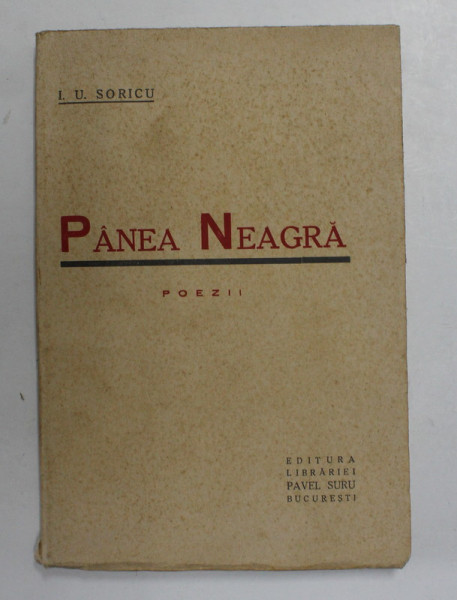PANEA NEAGRA , poezii de I.U. SORICU , 1939