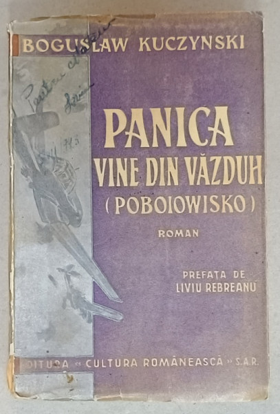 PANICA VINE DIN VAZDUH ( POBOIOWISKO )  , roman de BOGUSLAW KUCZYNSKI , ROMANUL TRAGEDIEI POLONE , 1941