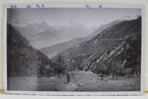 PANORAMA DIN PASUL SIMPLON ASUPRA OBERLANDULUI , FOTOGRAFIE TIP CARTE POSTALA , INTERBELICA