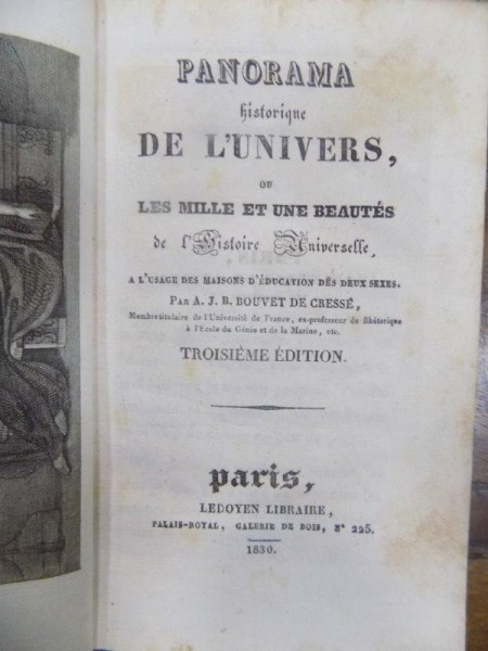 Panorama historique de l'univers, Paris 1830