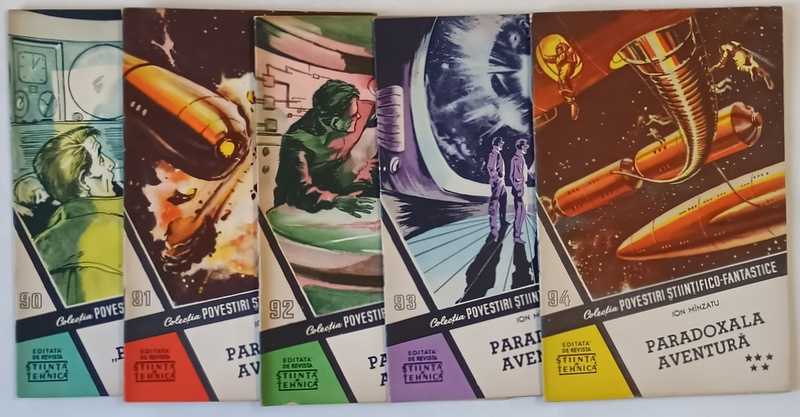 PARADOXALA  AVENTURA  , COLECTIA POVESTIRI STIINTIFICO FANTASTICE de ION MINZATU  , ROMAN IN 5 FASCICOLE , ANII '60 - ' 70