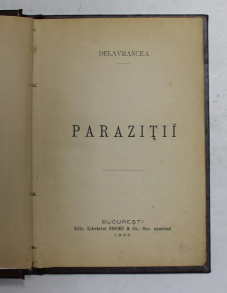 PARAZITII de DELAVRANCEA , 1905