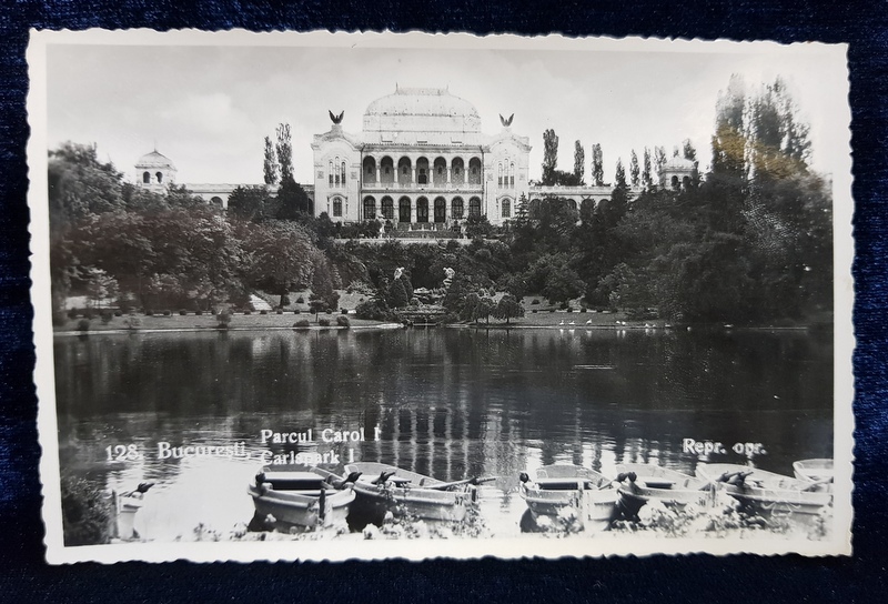 PARCUL CAROL I , BUCURESTI , LACUL SI MUZEUL MILITAR , CARTE POSTALA ILUSTRATA , MONOCROMA, NECIRCULATA , PERIOADA INTERBELICA