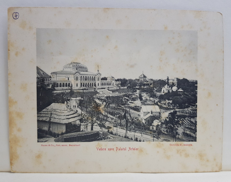 PARCUL CAROL , VEDERE SPRE PALATUL ARTELOR , COLECTIA AL. ANTONIU , FOTOGRAFIE TIPARITA , 1906