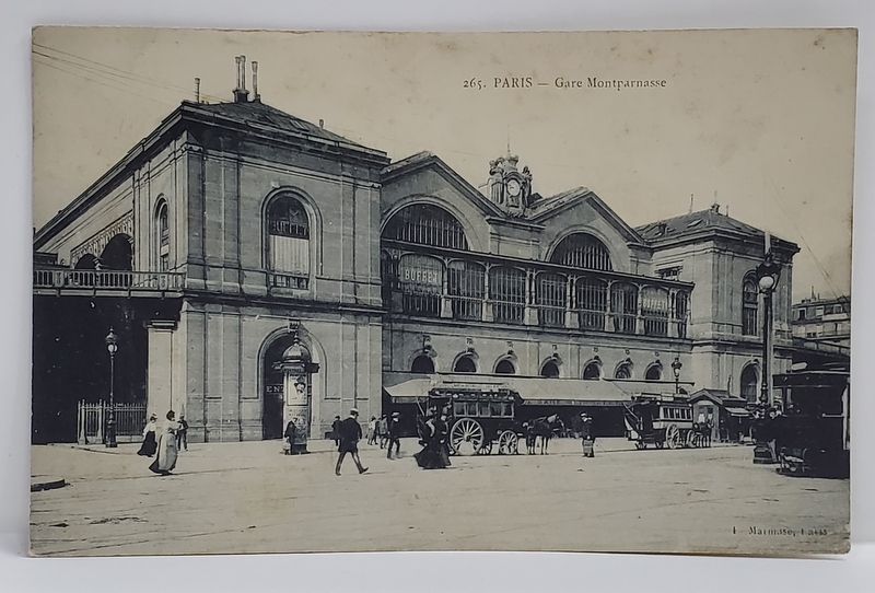 PARIS , GARA MONTPARNASSE , CARTE POSTALA ILUSTRATA , 1907