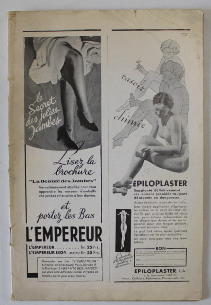 PARIS MAGAZINE , REVISTA EROTICA PENTRU ADULTI , BOGAT ILUSTRATA , NO. 56 , APRILIE 1936