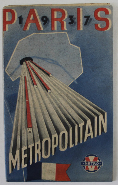 PARIS , METROPOLITAN ( HARTA LINIILOR DE METROU ) , 1937
