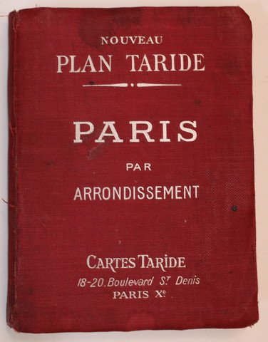 PARIS PAR ARRONDISSEMENT - NOUVEAU PLAN TARIDE , EDITIE DE INCEPUT DE SECOL XX , PREZINTA INSEMNARI CU STILOUL SI URME DE UZURA *