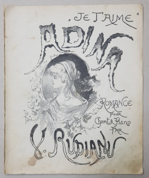 PARTITURA ILUSTRATA CU O LITOGRAFIE DE CONSTANTIN JIQUIDI ( 1865 - 1899 ) , DATATA 1896