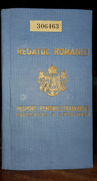 PASAPORT PENTRU STRAINATATE CAROL II  NICOLAE ANGHELESCU ,FURNIZORUL CASEI REGALE