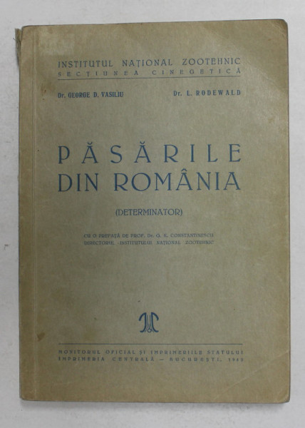 PASARILE DIN ROMANIA (DETERMINATOR) -BUC.1940