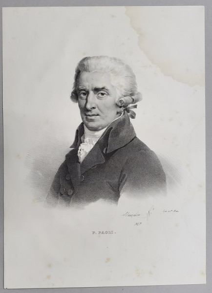 PASQUALE PAOLI , OM DE STAT CORSICAN , LITOGRAFIE , DESEN de MAUZAISSE , litografiat de C. MOTTE , 1827