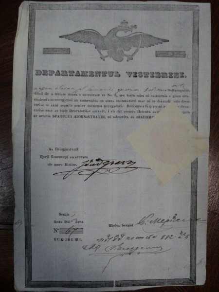 Patent de negustor Stefan Stoian din Muscel, 1846