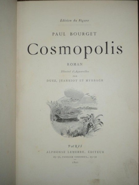 Paul Bourget, Cosmopolis, Paris, 1893