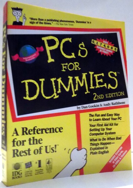 PC`S FOR DUMMIES by DAN GOOKIN, ANDY RATHBONE, 2ND EDITION , 1992