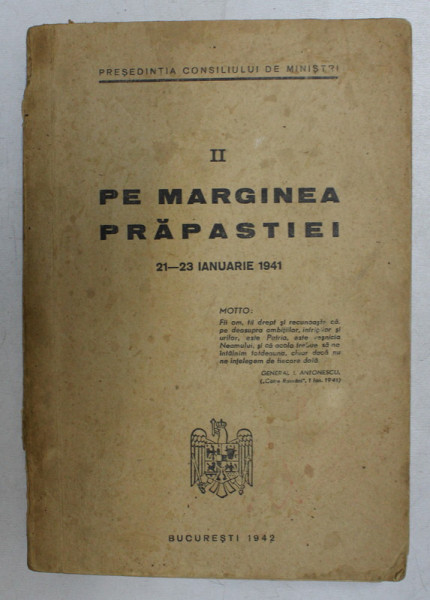 PE MARGINEA PRAPASTIEI  VOL II -BUC.1942
