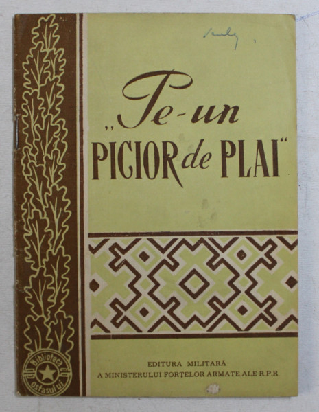 ' PE - UN PICIOR DE PLAI  '  - BALADE POPULARE , 1957