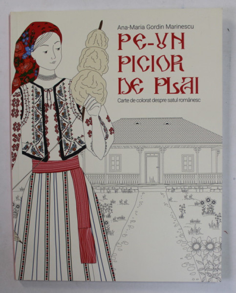 PE - UN PICIOR DE PLAI , CARTE DE COLORAT DESPRE SATUL ROMANESC de ANA - MARIA GORDIN MARINESCU , 2016