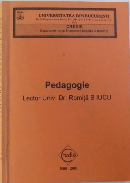 PEDAGOGIE de ROMITA B. IUCU , 2000 - 2001