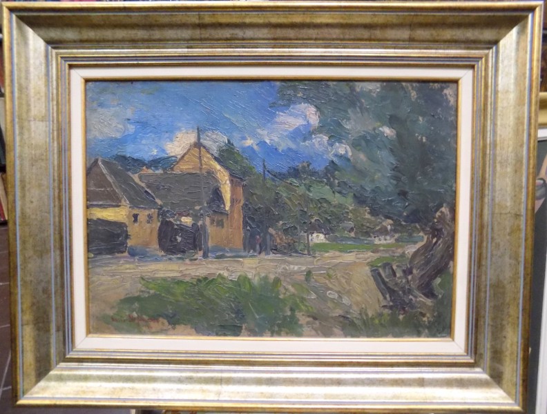 PEISAJ CU CASA, ULEI PE CARTON,SEMNAT STEFANESCU?