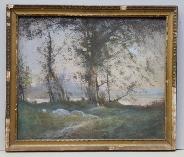 PEISAJ- PASTEL- SEMNAT TONIER -CIRCA 1900