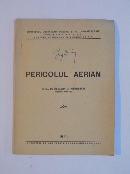 PERICOLUL AERIAN de G. NEGRESCU  1941
