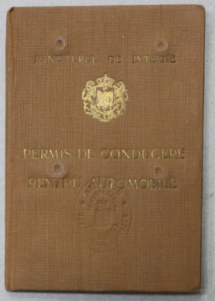 PERMIS DE CONDUCERE PENTRU AUTOMOBILE , apartinand doamnei MARIA POPOVICI  - BAZNOSANU ,  EMIS IN ANUL 1935
