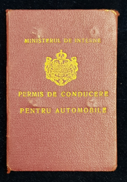 PERMIS DE CONDUCERE PENTRU AUTOMOBILE , ELIBERAT MAIORULUI MORARU IOAN DIN ORAVITA  , LA 15 APRILIE 1939